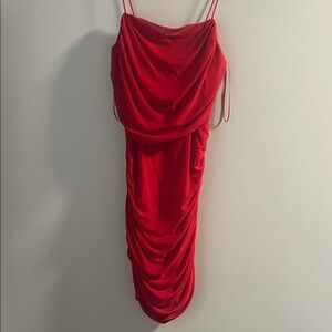 Urban Heritage Draped Red Mini Dress